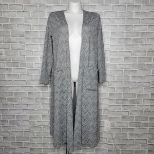 Gray Long Cardigan Sweater